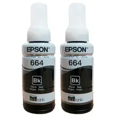 EPSON - Tinta 664 negro para impresoras l210 l355 l365 l555 l575 kit x 2