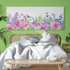 TAYRONA STORE - Cuadro En Lienzo Para Habitaciones Pintura Flores 315 125x50cm