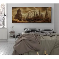 TAYRONA STORE - Cuadro Lienzo Para Habitaciones Pintura Ciudad 189 100x40cm