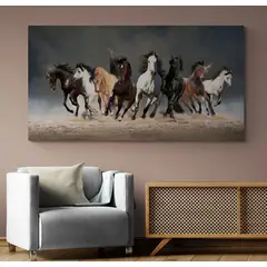TAYRONA STORE - Cuadro En Lienzo Para Habitaciones Caballos 168 75x40cm