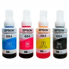 EPSON - Tinta 664 para impresoras l210 l355 l365 l555 l575 kitX4 colores