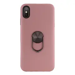 GENERICO - Estuche Armadura Protector Con Anillo Compatible iPhone Xs Max Rosa