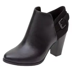 COMFORT PLUS - Botines Con Tacon Stacey Buckle Para Mujer Payless Negro