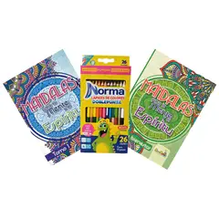 NORMA - Libros De Mándalas 64 Paginas X 2 Unidades + Colores