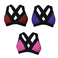 ALMA FIT - Top Brasier Deportivo Elástico Pack de 3