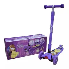 GENERICO - Patineta Scooter Monopatín Con Luces Bella y la Bestia