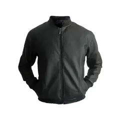 SYK - Chaqueta Para Hombre Beisbolera De Cuero Sintético Cuerotex