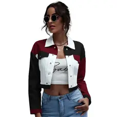 SYK - Chaqueta Oversize Para Mujer De CueroTex Tipo Torero