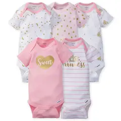 GERBER - Bodies manga corta Castillo de la Princesa-Pack x5