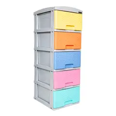 COLPLAST - Practimueble Apariencia Rattan 5 Gavetas Color Pastel