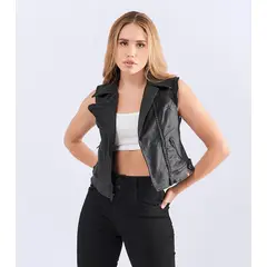 UNSER - Chaleco Para Mujer En Cuerina Con Cremallera