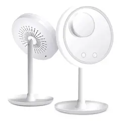 GENERICO - Espejo De Maquillaje Luz Led Con Ventilador X5 Tocador