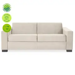 GENERICO - SOFA ADVANCE MODERNO + COJINES + RESPALDO RECLINABLE TELA BLANCO
