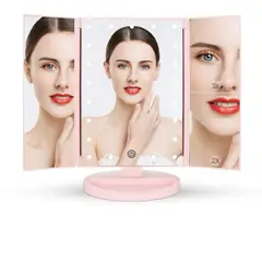 GENERICO - Espejo Led Iluminado Plegable Con Aumento