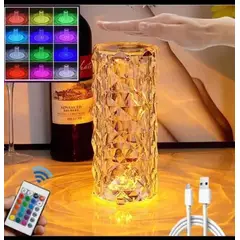 INFANTILES CAJUROMIX - Lampara Cristal Diamante Colores Táctil Recargable