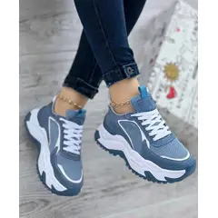 GENERICO - Tenis Azul Bellos Dama Zapatillas Zapatos Mujer Lindos Moda Casual