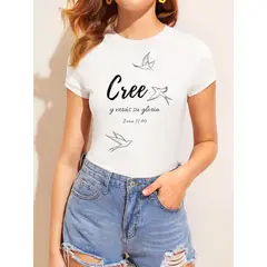 JGA COMPANY - Camiseta Mujer Con Estilo Cree