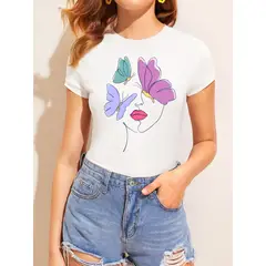 ISMI - Camiseta Mujer Cuello Redondo Manga Corta