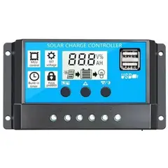GENERICO - Regulador Controlador De Carga Panel Solar 10a Pwm 12v 24v