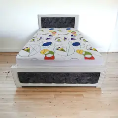 HOGARETO - Protector Colchón Estampado Velero Cama Extradoble Queen 160x190cm