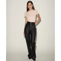 ANA PLATA - PANTALÓN DE CUERINA VEGANA