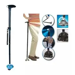 AFM - Bastón Para Caminar Con Luz Led Base Articulada Plegable