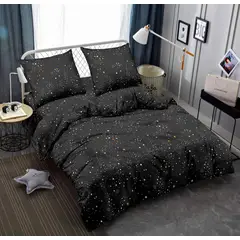 SIRENITAS - Juego de sabanas Cama Queen Estrellas fondo Negro