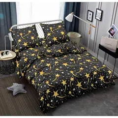 SIRENITAS - Juego de sabanas Cama Doble Estrellas color Negro