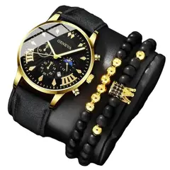 VANIDADES COLLECTIONS - Set Reloj Para Hombre Negro Con Pulseras Reloj Hombre