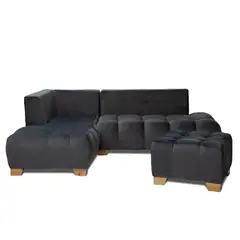 ARMONIA HOME - Sofá en L Madrid Gris 7PTOS