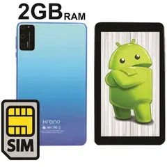 KRONO - Tablet Sim Card 7 Pulgadas Android 12 2GB RAM 32 GB Azul Claro
