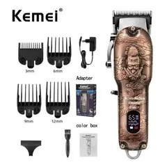 KEMEI - Maquina Profesional Peluquería Inalámbrica Km3705 Uso Barberia