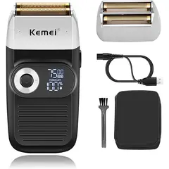 KEMEI - Maquina Afeitadora y Patillera Barbera Km-2026 Inalámbrica 2 En 1