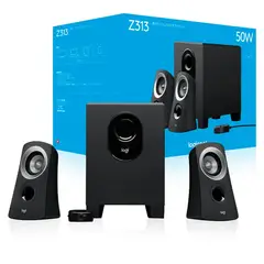 LOGITECH - Altavoces Z313 2.1 con Subwoofer · 25W RMS · Conexión 3.5mm · Control de Volumen con Cable