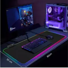 GENERICO - Mouse Pad gamer Aoas S4000 de goma xl 30cm x 80cm x 04cm negro