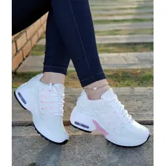 GENERICO - Tenis Blanco Rosa Dama Zapatillas Zapatos Mujer Lindos Moda Casual