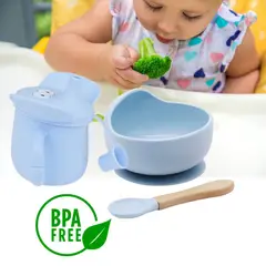 GENERICO - Set Vajilla Silicona Sin Bpa Kit Alimentación Complementaria