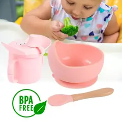 GENERICO - Set Vajilla Silicona Sin Bpa Kit Alimentación Complementaria