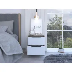 RTA DESIGN - Mesa de noche kaia x2 und rta muebles mrb 6105 rovere+blanco nvdo