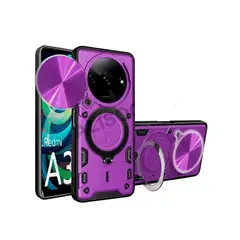 GENERICO - Estuche Proteccion Camara Con Soporte Para Xiaomi Redmi A3 Morado