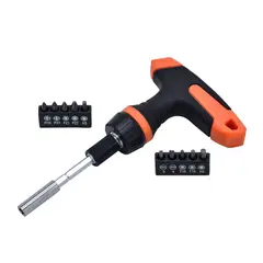 FERRENOVO - Set Destornillador Con 10 Puntas intercambiables Mango en T Max