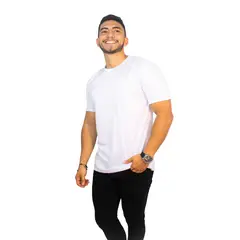 MANPOTSHERD - Camiseta Básica Hombre Blanco Manpotsherd_.