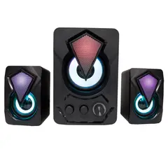 GENERICO - PARLANTES BAFLES RGB CON WOOFER 6W PC 35MM NEGROS G3