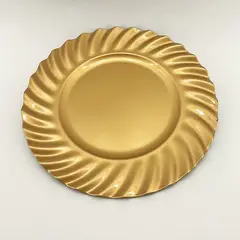BURICA - PLATO BASE 33CM ONDULADO DORADO