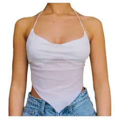 BAPU - Crop top de tiras con mallatex espalda descubierta