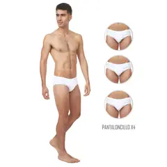 SANTANA - Combo X4 Pantaloncillo Clásico Hombre Blanco
