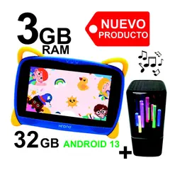 KRONO - Tablet Niños 3GB RAM Android Wifi 32GB 7 Pulgadas + Parlante BT AZUL