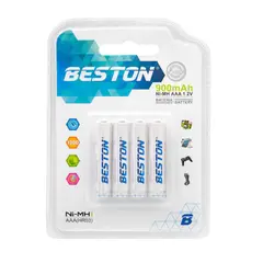 BESTON - Pila Bateria Pack X4 900 Mah 1.2v - Larga Duracion