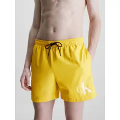 CALVIN KLEIN - Bermuda De Baño Amarillo De Largo Medio Con Cordón
