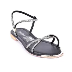 PRICE SHOES - Sandalia Plana Para Mujer 482103NEGRO